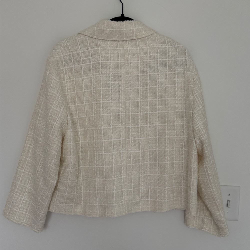 Zara NWT Cream Textured Women's Blazer - Size L - Picture 7 of 8